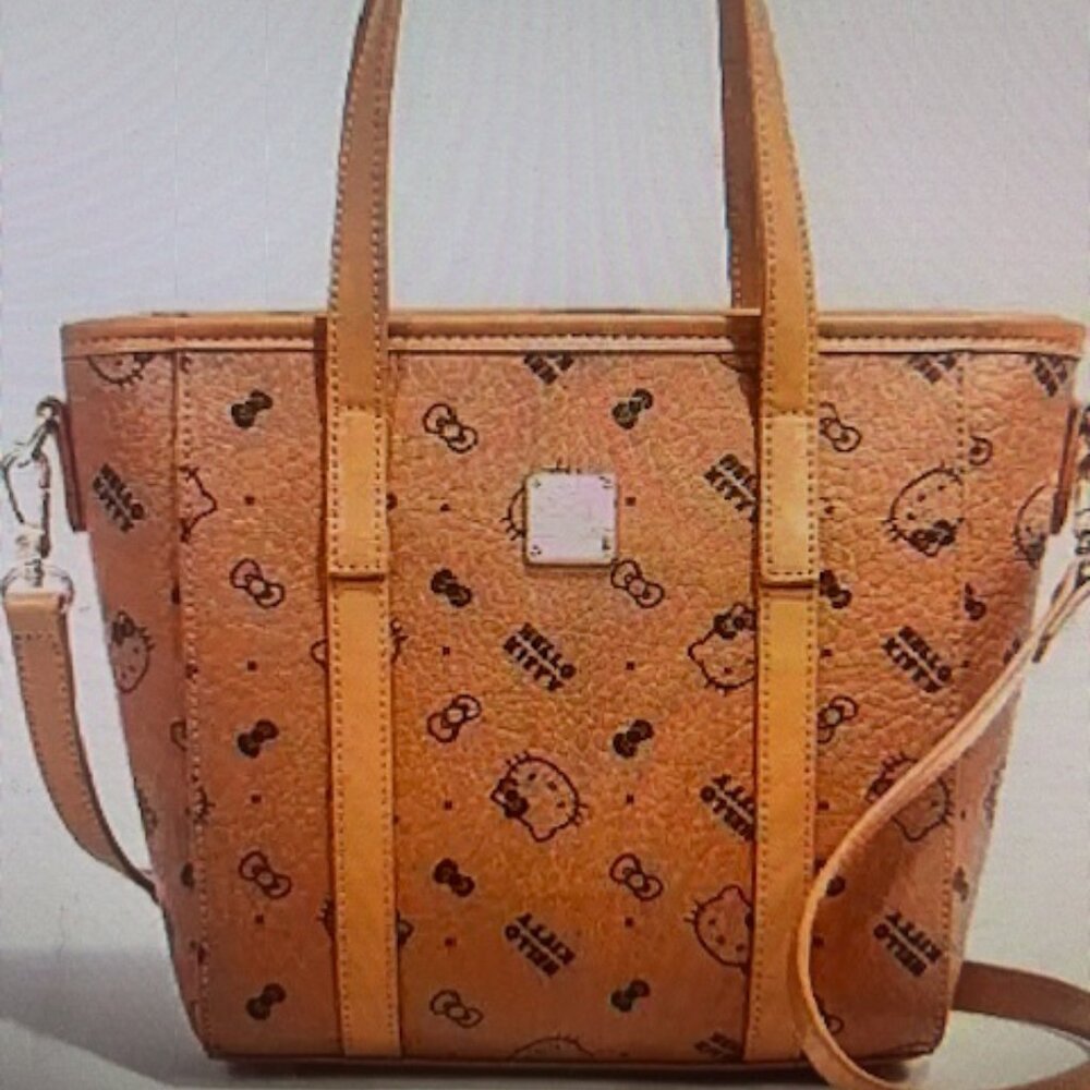 Hello Kitty Leather Handbag, Brown #